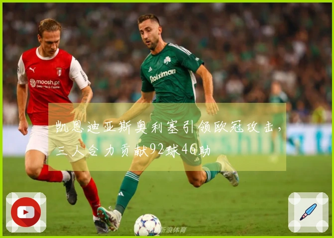 凯恩迪亚斯奥利塞引领欧冠攻击，三人合力贡献92球46助